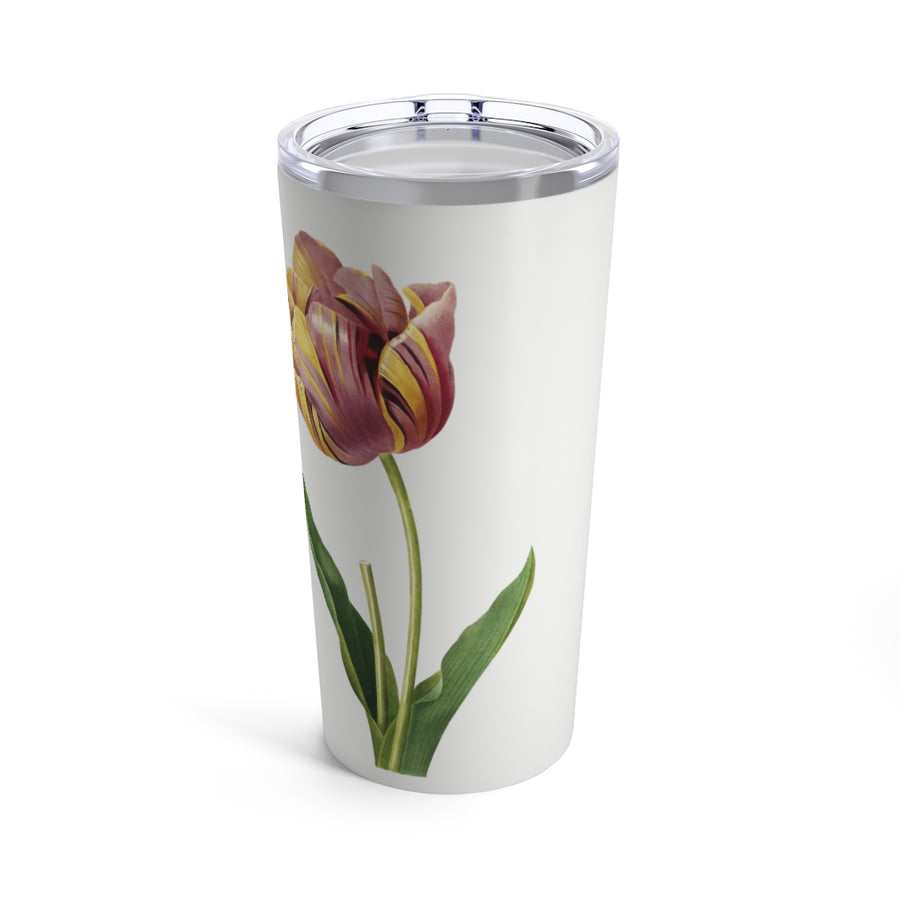New Attitude White Stainless Tumbler With Tulip 20oz