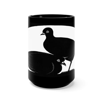 New Attitude Black Ceramic Mug With Graphic of Birds 15oz